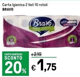 Bravo carta igienica 2 veli 10 rotoli