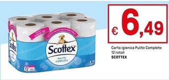 Iper La Grande Scottex carta igienica pulito completo 12 rotoli offerta
