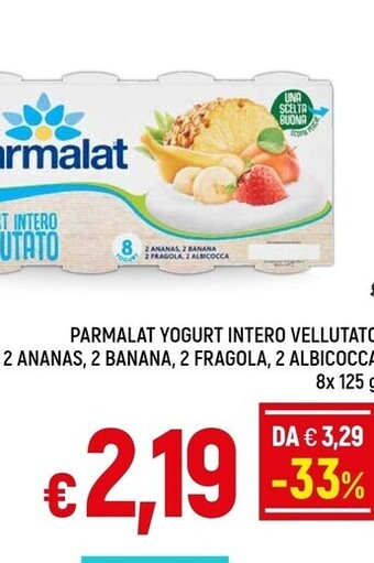 Famila Parmalat yogurt intero vellutato 2 ananas, 2 banana, 2 fragola, 2 albicocca offerta