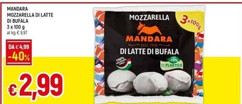 Famila Mandara mozzarella di latte di bufala offerta