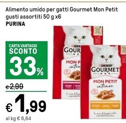 Iper La Grande Purina alimento umido per gatti gourmet mon petit offerta