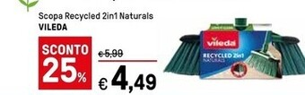 Iper La Grande Vileda scopa recycled 2in1 naturals offerta