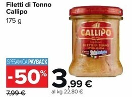 Carrefour Market Callipo filetti di tonno offerta