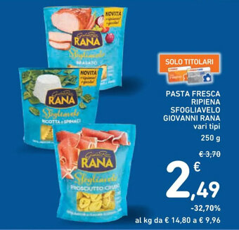 PASTA FRESCA RIPIENA SFOGLIAVELO GIOVANNI RANA 250 g