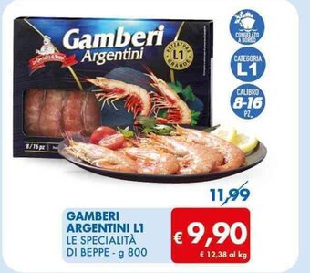MD Discount GAMBERI ARGENTINI L1 LE SPECIALITÀ DI BEPPE - g 800 offerta