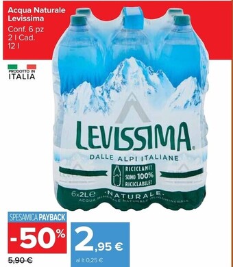 Carrefour Market Levissima acqua naturale offerta