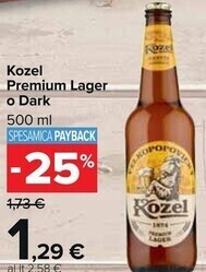 Carrefour Market Kozel premium lager o dark offerta