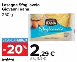 Carrefour Market Giovanni rana lasagne sfogliavelo offerta