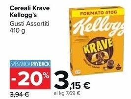 Carrefour Market Kelloggs cereali krave offerta