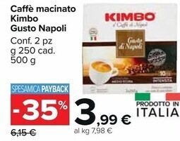 Carrefour Market Kimbo caffe macinato gusto napoli offerta