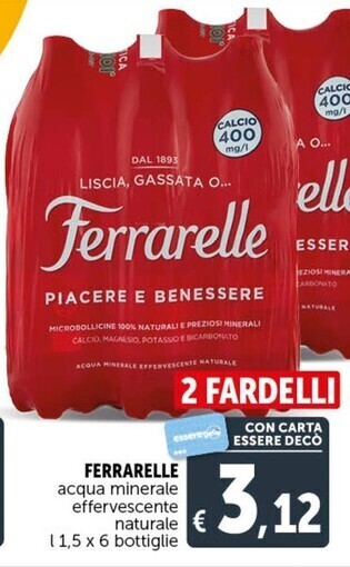 Gourmet Déco Ferrarelle acqua minerale effervescente naturale offerta