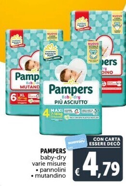 Gourmet Déco Pampers baby-dry pannolini offerta