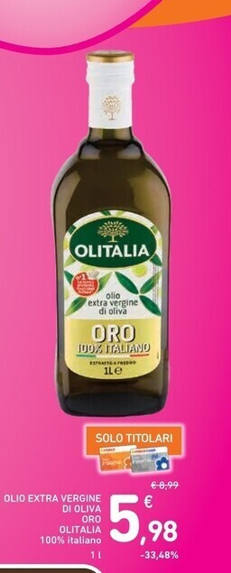 Spazio Conad Olitalia olio extravergine di oliva oro offerta