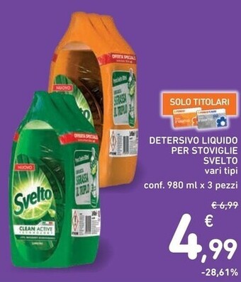 Spazio Conad Svelto detersivo liquido per stoviglie offerta