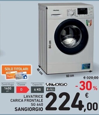 Spazio Conad Sangiorgio lavatrice carica frontale sg 640 offerta