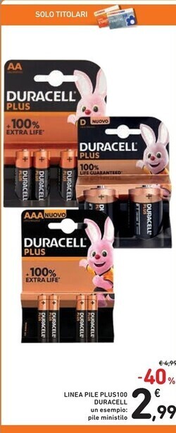 Spazio Conad Duracell linea pile plus100 offerta