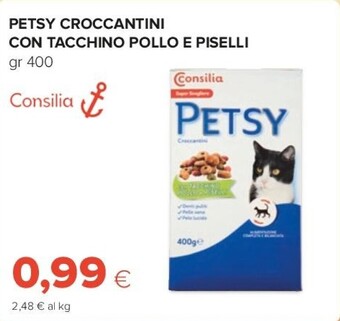 Oasi Consilia petsy croccantini con tacchino pollo e piselli offerta