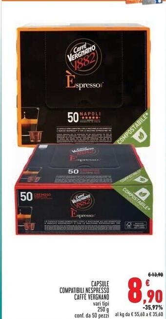 Conad Superstore Caffè vergnano 1882 capsule compatibili nespresso offerta