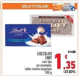 Conad Superstore Lindt cioccolato offerta