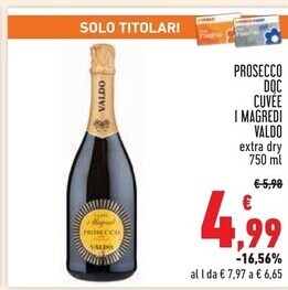 Conad Superstore Valdo prosecco doc cuvée i magredi offerta