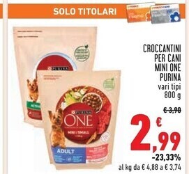 Conad Superstore Purina croccantini per cani mini one offerta