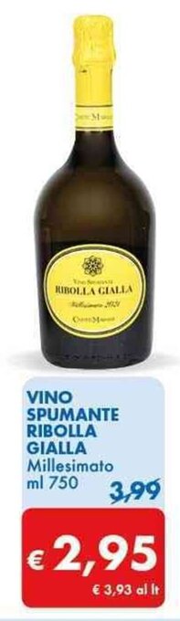 MD Discount VINO SPUMANTE RIBOLLA GIALLA Millesimato ml 750 offerta