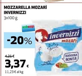 Coop Invernizzi mozzarella mozarì offerta