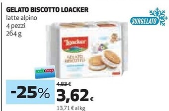 Coop Loacker gelato biscotto offerta