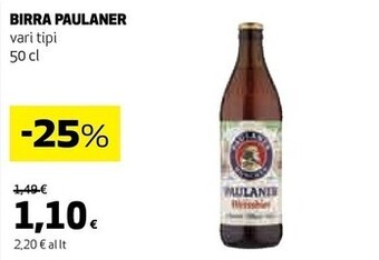 Coop Paulaner birra offerta