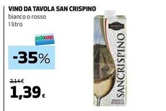 Coop San crispino vino da tavola offerta