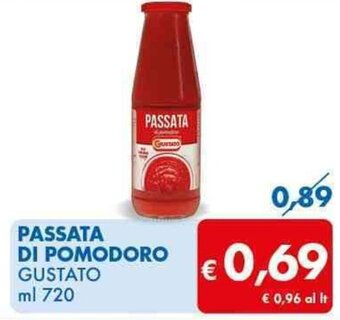 MD Discount PASSATA DI POMODORO GUSTATO ml 720 offerta