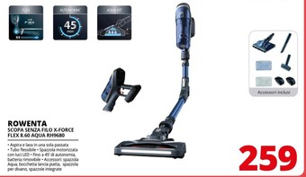 Comet Rowenta scopa senza filo x-force flex 8.60 aqua rh9680 offerta