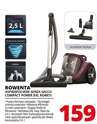 Rowenta aspirapolvere senza sacco compact power xxl ro4873
