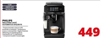 Comet Philips macchina caffè automatica ep2230/10 offerta