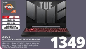 Comet Asus notebook gaming fa507xu - lp022w offerta