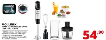 Comet Moulinex mixer ad immersione quick chef 2 in 1 dd6558 offerta