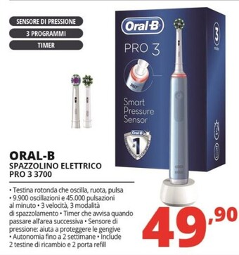 Comet Oral b spazzolino elettrico pro 3 3700 offerta