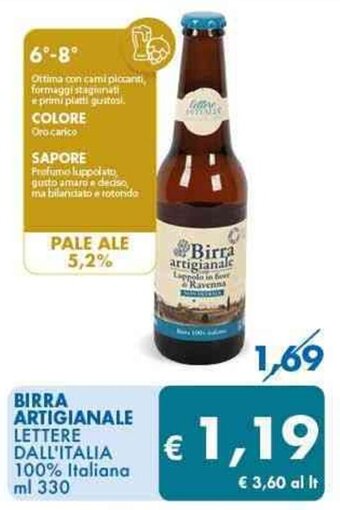 BIRRA ARTIGIANALE LETTERE DALL'ITALIA 100% Italiana ml 330