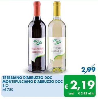 TREBBIANO D'ABRUZZO DOC MONTEPULCIANO D'ABRUZZO DOC BIO ml 750