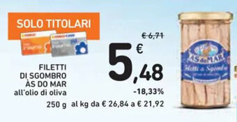 FILETTI DI SGOMBRO AS DO MAR all'olio di oliva 250 g