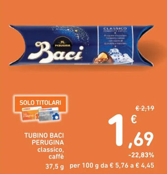 Spazio Conad TUBINO BACI PERUGINA classico, caffè 37,5 g offerta