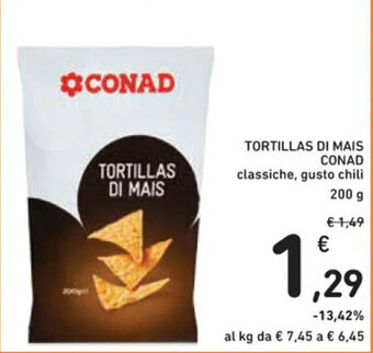 Spazio Conad TORTILLAS DI MAIS CONAD 200 g offerta