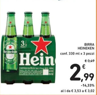 Spazio Conad BIRRA HEINEKEN conf. 330 ml x 3 pezzi offerta