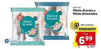 Lidl Ocean Sea Filetto di orata o filetto di branzino 380 g offerta