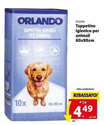 Lidl Orlando Tappetino igienico per animali 60x90cm offerta