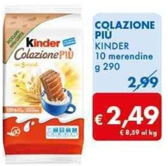 MD Discount COLAZIONE PIÙ KINDER 10 merendine g 290 offerta
