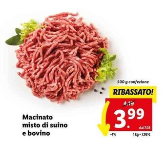 Lidl Macinato misto di suino e bovino 500 g offerta
