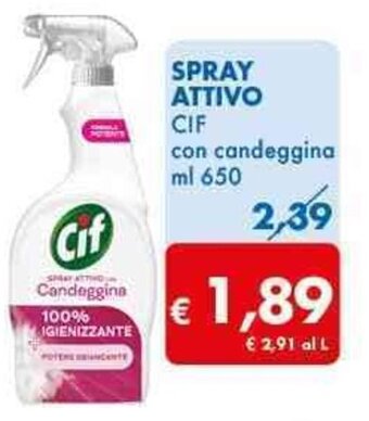 MD Discount SPRAY ATTIVO CIF con candeggina ml 650 offerta