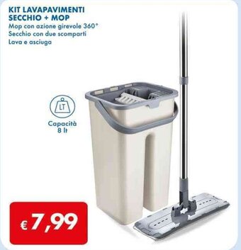 MD Discount KIT LAVAPAVIMENTI SECCHIO + MOP offerta