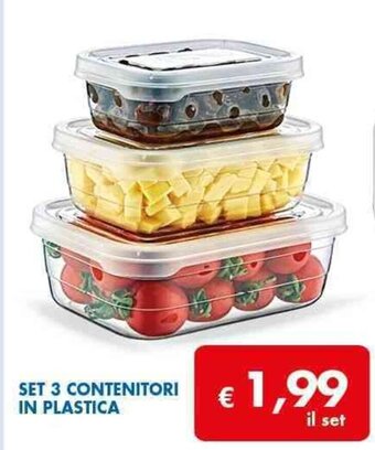 MD Discount SET 3 CONTENITORI IN PLASTICA offerta